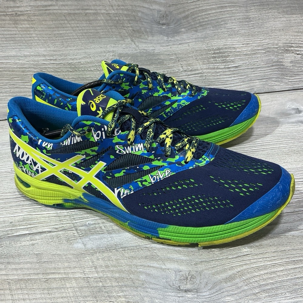 Asics Gel Noosa Tri Blue Green Yellow Low Running Shoes Sneakers T530N Men's 13